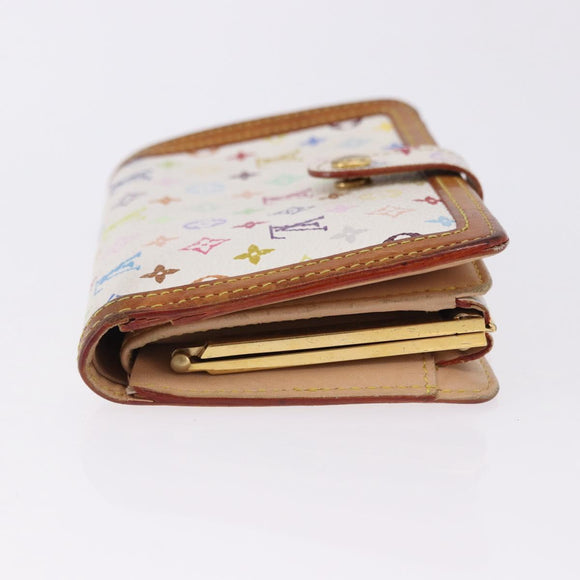 LOUIS VUITTON Multicolor Porte MonnaieViennois Wallet White M92987 Auth 191958