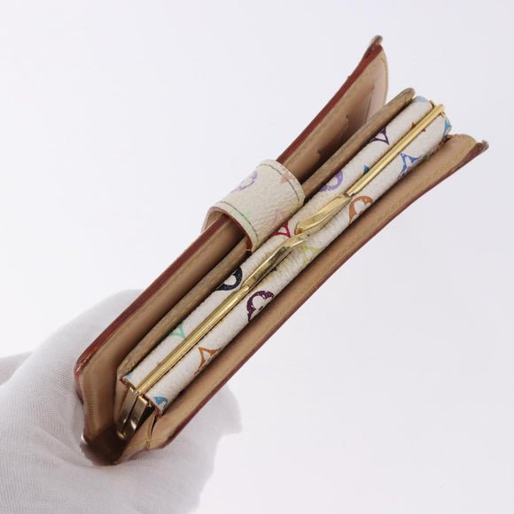 LOUIS VUITTON Multicolor Porte MonnaieViennois Wallet White M92987 Auth 191958