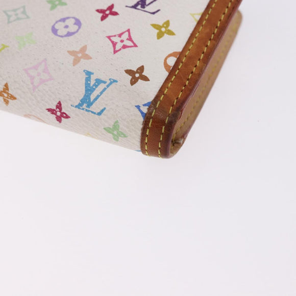 LOUIS VUITTON Multicolor Porte MonnaieViennois Wallet White M92987 Auth 191958