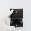 CELINE Macadam Canvas Coin Purse PVC Leather Black Gold Auth 191960V-12