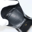 CELINE Macadam Canvas Coin Purse PVC Leather Black Gold Auth 191960V-15