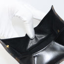 CELINE Macadam Canvas Coin Purse PVC Leather Black Gold Auth 191960V-16