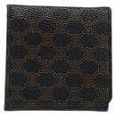 CELINE Macadam Canvas Coin Purse PVC Leather Black Gold Auth 191960V-2
