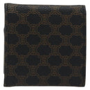 CELINE Macadam Canvas Coin Purse PVC Leather Black Gold Auth 191960V-3