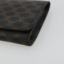 CELINE Macadam Canvas Coin Purse PVC Leather Black Gold Auth 191960V-8