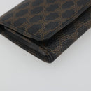 CELINE Macadam Canvas Coin Purse PVC Leather Black Gold Auth 191960V-9