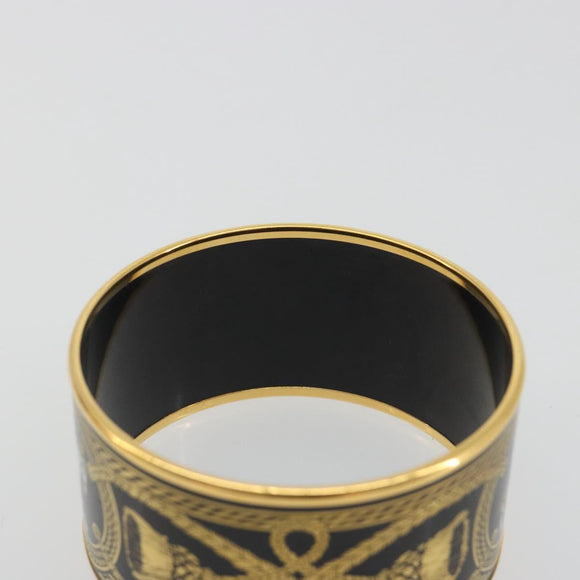 HERMES Bangle Emile TGM Bracelet metal Cloisonne Dark Brown Auth 191963V