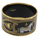 HERMES Bangle Emile TGM Bracelet metal Cloisonne Dark Brown Auth 191963V-1