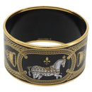 HERMES Bangle Emile TGM Bracelet metal Cloisonne Dark Brown Auth 191963V-2