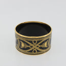 HERMES Bangle Emile TGM Bracelet metal Cloisonne Dark Brown Auth 191963V-3