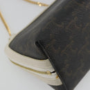 CELINE Triomphe Chain Shoulder Bag PVC Black Gold Auth 191964A-18