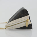CELINE Triomphe Chain Shoulder Bag PVC Black Gold Auth 191964A-5