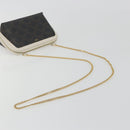 CELINE Triomphe Chain Shoulder Bag PVC Black Gold Auth 191964A-8