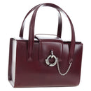 CARTIER PANTHERE Hand Bag Leather Bordeaux Silver Auth 191965V-1