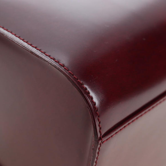 CARTIER PANTHERE Hand Bag Leather Bordeaux Silver Auth 191965V