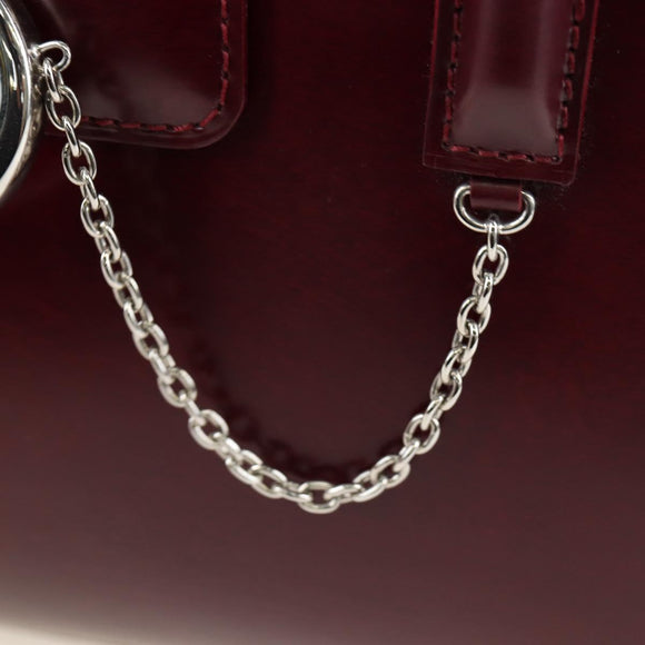 CARTIER PANTHERE Hand Bag Leather Bordeaux Silver Auth 191965V