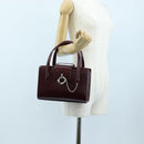 CARTIER PANTHERE Hand Bag Leather Bordeaux Silver Auth 191965V-25