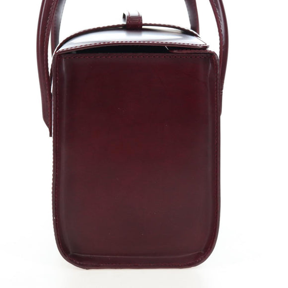 CARTIER PANTHERE Hand Bag Leather Bordeaux Silver Auth 191965V