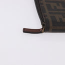 FENDI Zucca Canvas Document Bag PVC Brown Silver Auth 191966V-8