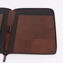 FENDI Zucca Canvas Document Bag PVC Brown Silver Auth 191966V-18