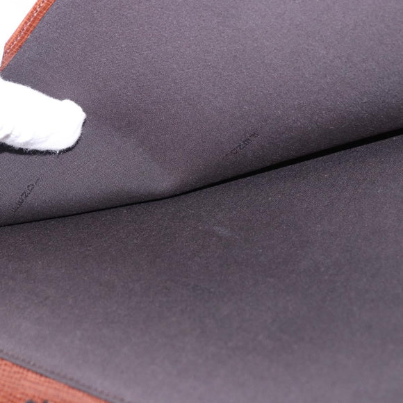 FENDI Zucca Canvas Document Bag PVC Brown Silver Auth 191966V