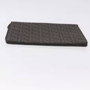 FENDI Zucca Canvas Document Bag PVC Brown Silver Auth 191966V-4