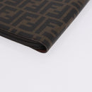 FENDI Zucca Canvas Document Bag PVC Brown Silver Auth 191966V-14
