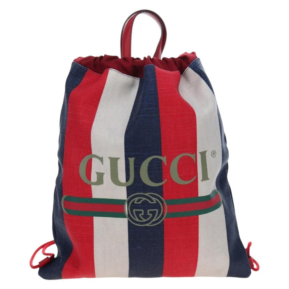 GUCCI Backpack Coated Canvas Red 473872 Auth 191969V