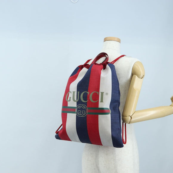 GUCCI Backpack Coated Canvas Red 473872 Auth 191969V
