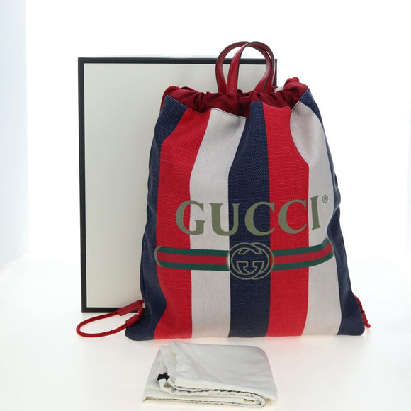 GUCCI Backpack Coated Canvas Red 473872 Auth 191969V