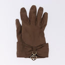 GUCCI Gloves Leather Brown Auth 191970V-10