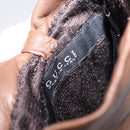 GUCCI Gloves Leather Brown Auth 191970V-17