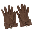 GUCCI Gloves Leather Brown Auth 191970V-1
