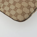 GUCCI GG Canvas Web Sherry Line Shoulder Bag Beige Silver Auth 191971A-15