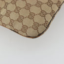 GUCCI GG Canvas Web Sherry Line Shoulder Bag Beige Silver Auth 191971A-17