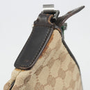 GUCCI GG Canvas Web Sherry Line Shoulder Bag Beige Silver Auth 191971A-9