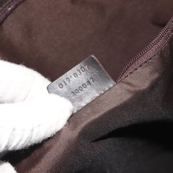 GUCCI GG Canvas Web Sherry Line Shoulder Bag Beige Silver Auth 191971A