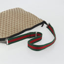 GUCCI GG Canvas Web Sherry Line Shoulder Bag Beige Silver Auth 191971A-7