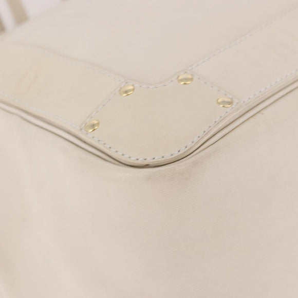 Chloe Eden Tote Bag Leather Ivory Gold Auth 191972A