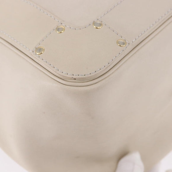Chloe Eden Tote Bag Leather Ivory Gold Auth 191972A