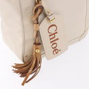 Chloe Eden Tote Bag Leather Ivory Gold Auth 191972A-14