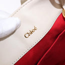 Chloe Eden Tote Bag Leather Ivory Gold Auth 191972A-15