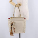 Chloe Eden Tote Bag Leather Ivory Gold Auth 191972A-22