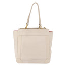 Chloe Eden Tote Bag Leather Ivory Gold Auth 191972A-3
