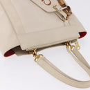 Chloe Eden Tote Bag Leather Ivory Gold Auth 191972A-6