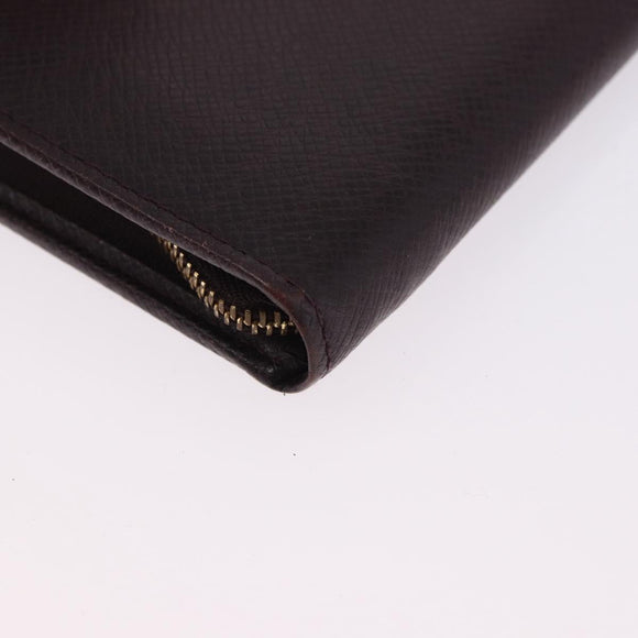 LOUIS VUITTON Taiga Porte Billets Monnaie Zip Wallet Acajou M30676 Auth 191974