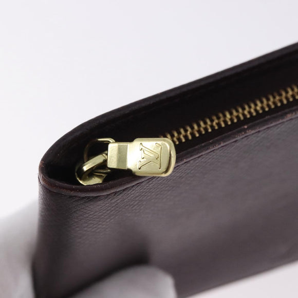 LOUIS VUITTON Taiga Porte Billets Monnaie Zip Wallet Acajou M30676 Auth 191974