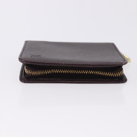 LOUIS VUITTON Taiga Porte Billets Monnaie Zip Wallet Acajou M30676 Auth 191974