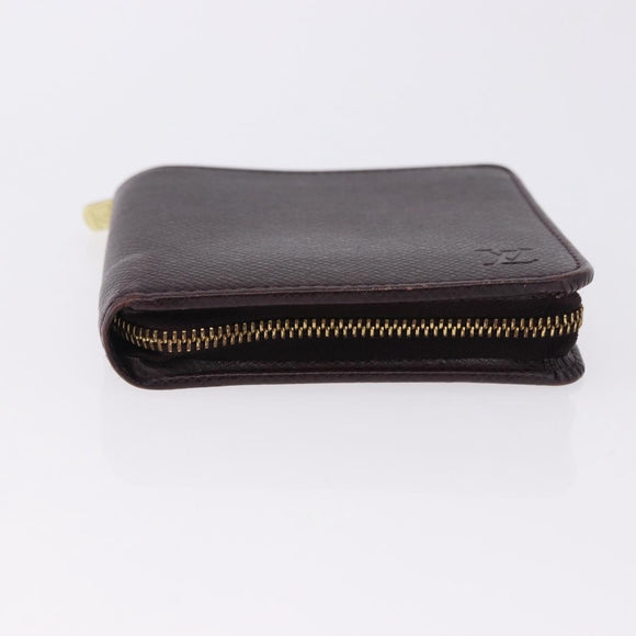 LOUIS VUITTON Taiga Porte Billets Monnaie Zip Wallet Acajou M30676 Auth 191974