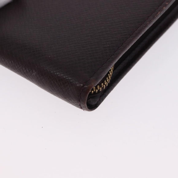 LOUIS VUITTON Taiga Porte Billets Monnaie Zip Wallet Acajou M30676 Auth 191974